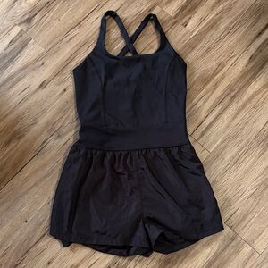 Black One-Piece Tank Romper